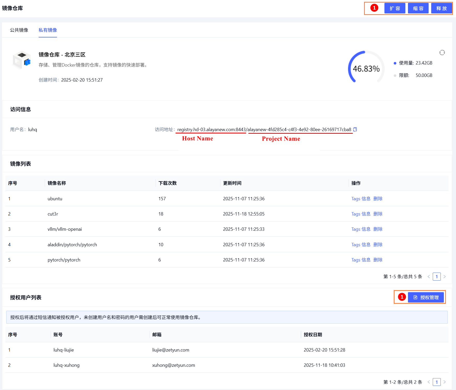 Registry URL