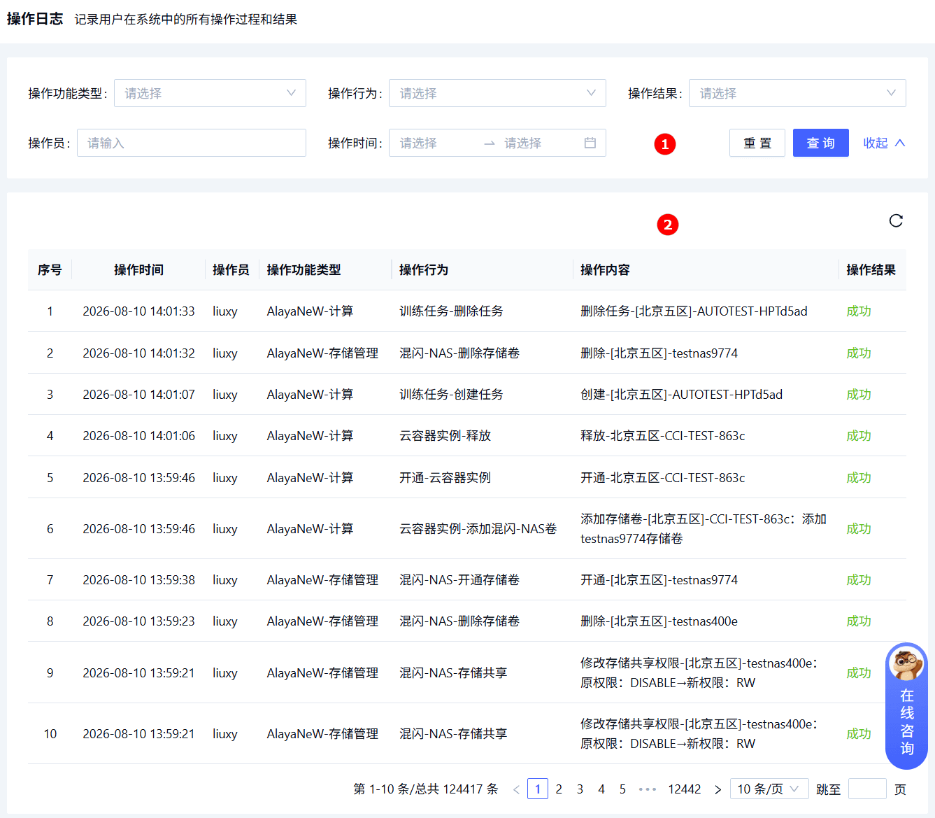 授权管理列表页面