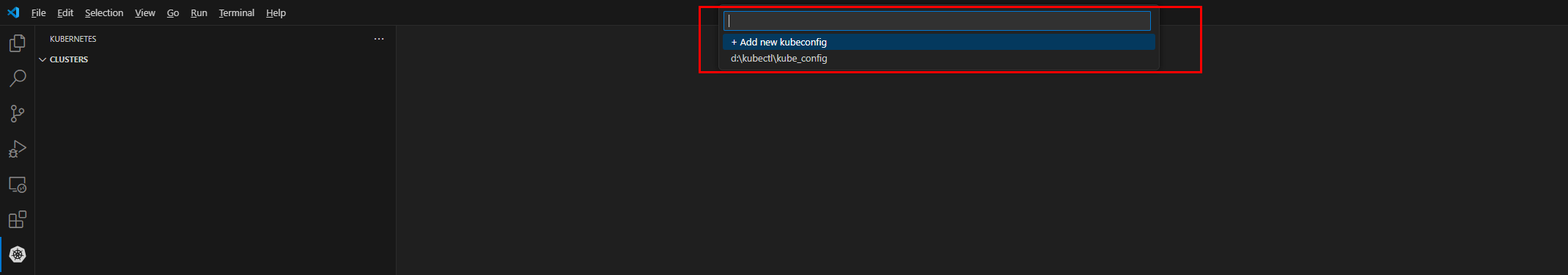 Set kubeConfig