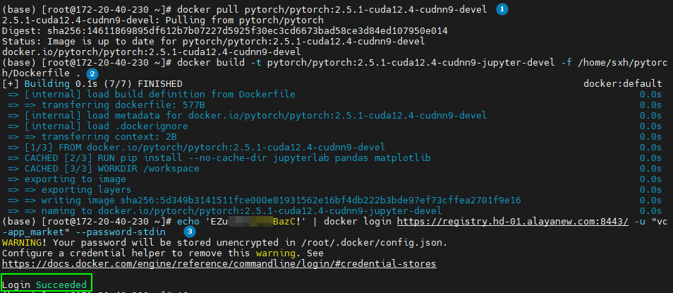 docker pull / build / login